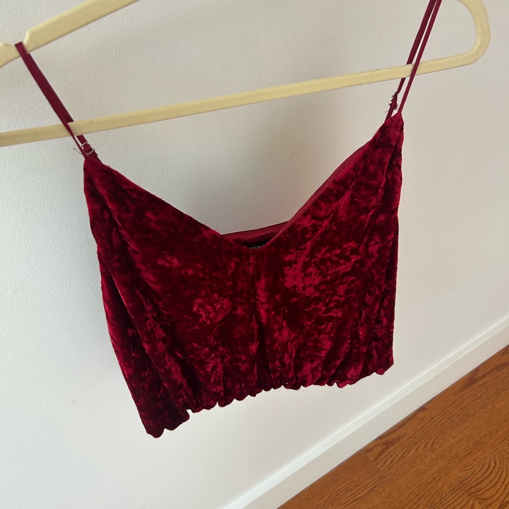 Cotton Candy LA Velvet Crimson red crop Top